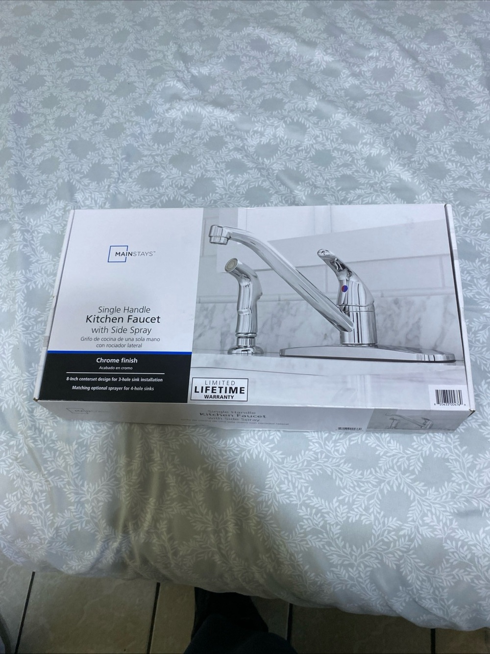 Mainstays Chrome Kitchen Faucet with Side Spray - Silver
